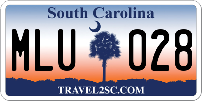 SC license plate MLU028