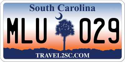 SC license plate MLU029