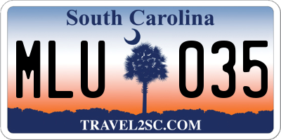 SC license plate MLU035