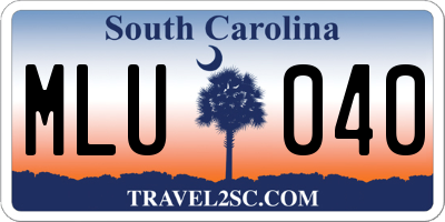 SC license plate MLU040