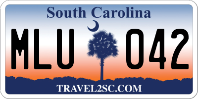 SC license plate MLU042