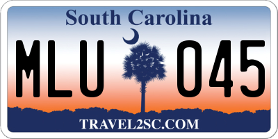 SC license plate MLU045