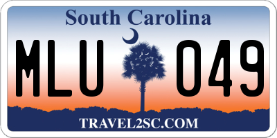 SC license plate MLU049