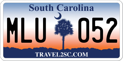 SC license plate MLU052