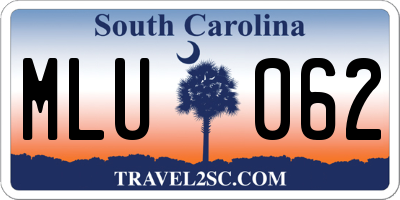 SC license plate MLU062