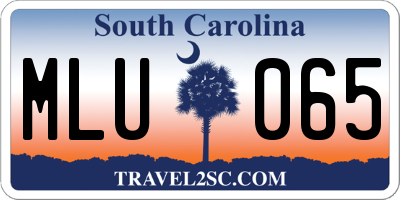 SC license plate MLU065