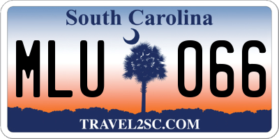 SC license plate MLU066