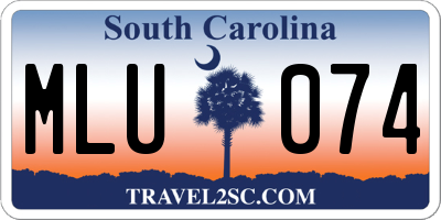 SC license plate MLU074