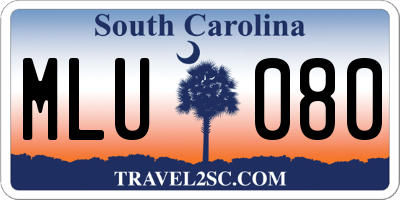 SC license plate MLU080