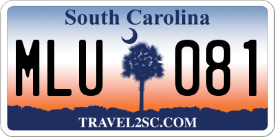 SC license plate MLU081