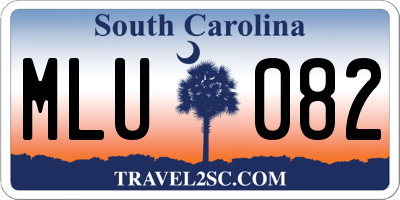 SC license plate MLU082