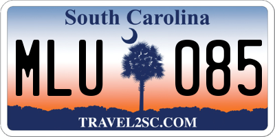 SC license plate MLU085