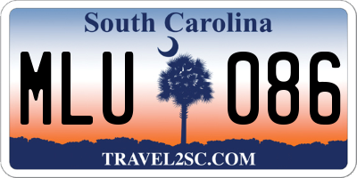 SC license plate MLU086