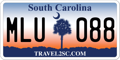 SC license plate MLU088