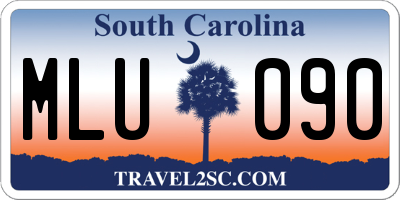 SC license plate MLU090