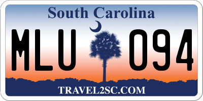 SC license plate MLU094