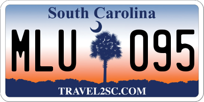 SC license plate MLU095
