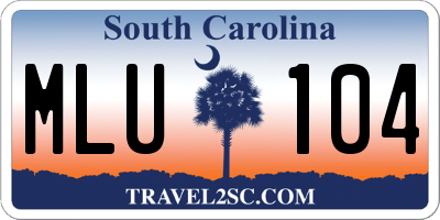 SC license plate MLU104