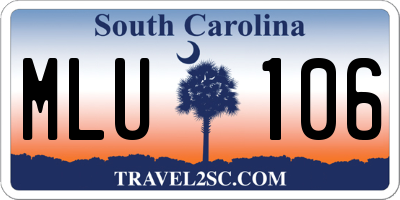 SC license plate MLU106