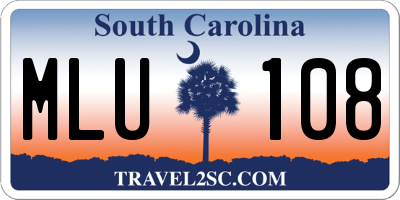SC license plate MLU108