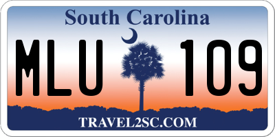 SC license plate MLU109