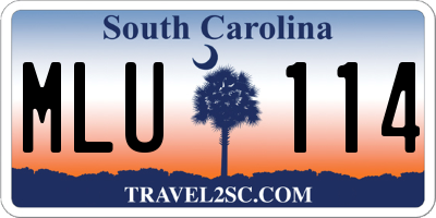 SC license plate MLU114