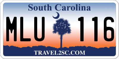 SC license plate MLU116