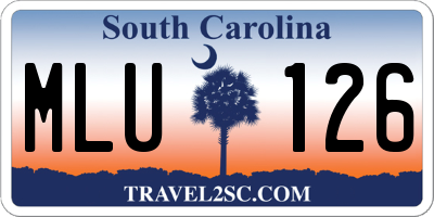 SC license plate MLU126