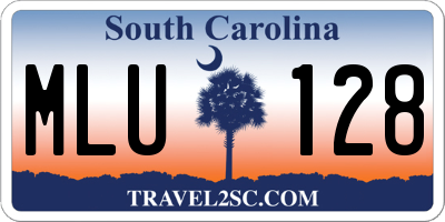 SC license plate MLU128