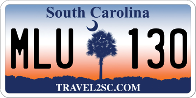 SC license plate MLU130