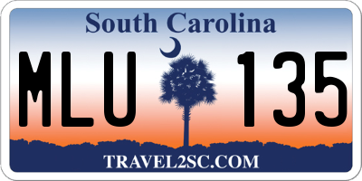 SC license plate MLU135