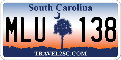 SC license plate MLU138
