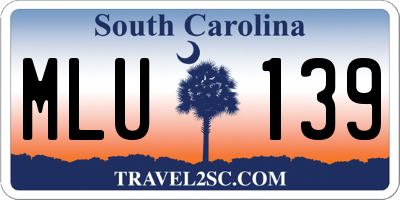 SC license plate MLU139
