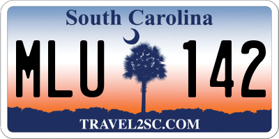 SC license plate MLU142
