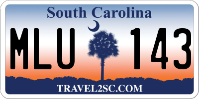 SC license plate MLU143