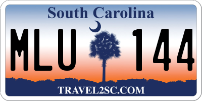SC license plate MLU144