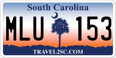 SC license plate MLU153