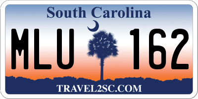 SC license plate MLU162