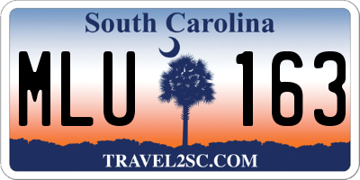 SC license plate MLU163