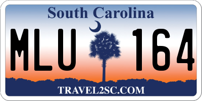 SC license plate MLU164