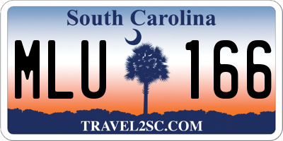 SC license plate MLU166