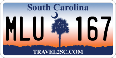SC license plate MLU167