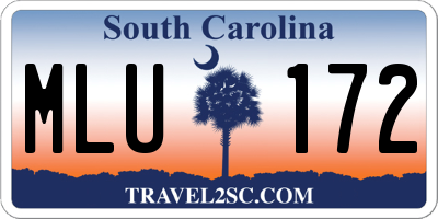 SC license plate MLU172