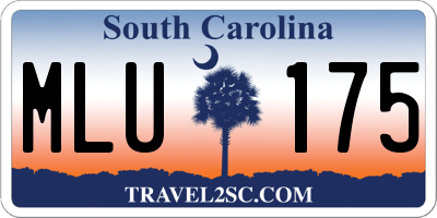 SC license plate MLU175