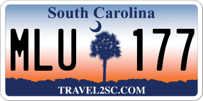 SC license plate MLU177