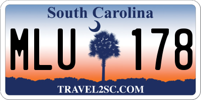 SC license plate MLU178