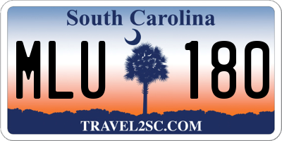 SC license plate MLU180