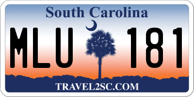 SC license plate MLU181