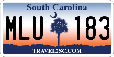 SC license plate MLU183