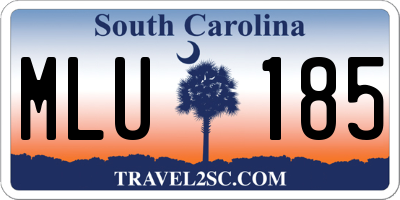 SC license plate MLU185